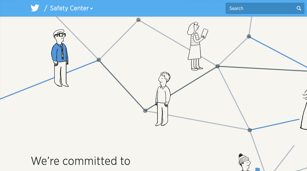 Screenshot of the shared header of all Twitter pages at time of screenshotting, demonstrating integration with Drupal